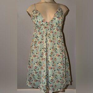 RSQ Floral A-Line Skirt in Light Blue